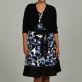 Jessica Howard Women's Plus Size Cotton Party Dress with Sweater