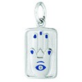 Sterling Silver and Blue Enamel Chamseh Good Luck Hand Charm