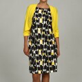 Jessica Howard Women's Plus Size Geometric Print Sweater and Dress Set