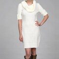 London Times Women's White Turtle Neck Sweater Dress FINAL SALE