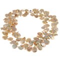 Nanni 2-strand Gold Freshwater Pearl/ Crystal 18-inch Twisted Necklace