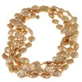 Nanni Silver Goldtone Freshwater Pearl and Crystal Twisted Necklace (13-14 mm)
