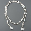 Nanni Silver White Freshwater Pearl Lariat Necklace (7-21mm)