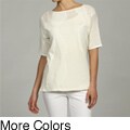 Vivienne Vivienne Tam Women's Boxy Elbow-sleeve Top