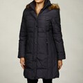 Anne Klein Women's Lavender Grey Faux-fur Hooded Coat