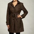 Anne Klein Women's Truffle Zip-off Hood Coat