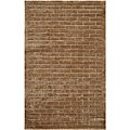 Hand-woven Congrio Brown Wool and Art Silk Rug (2' x 3')