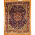 Persian Hand-knotted Blue/ Rust Tabriz Wool Rug (9'11 x 12'10)