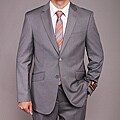 Giorgio Fiorelli Men's Gray Textured 2-button Slim-fit Suit (Refurbished)