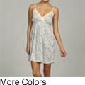 Elan Women's Floral Lace Trim Spaghetti Strap Dress