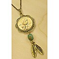 American Coin Treasures Sacagawea Brass and Turquoise Necklace