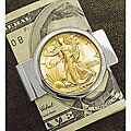 American Coin Treasures Silver Walking Liberty Half Dollar Money Clip