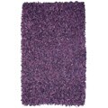 Pelle Hand-tied Purple Leather Shag Rug (2'6 x 4'2)