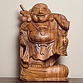 Suar Wood Happy Buddha Statue (Indonesia)