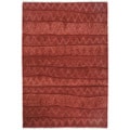 Nepalese Hand-knotted Red Ric Rac Wool Rug (2'6 x 10')