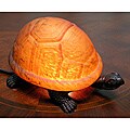 Warehouse of Tiffany Amber Turtle Accent Lamps (Set of 2)