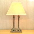 Twin Media Aged Brown Table Lamp