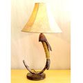 Pewter and Brown Fish Hook Table Lamp