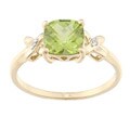 10k Yellow Gold Peridot and Diamond Accent Ring (J-K, I2)