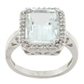 10k White Gold Aquamarine and 1/5ct TDW Diamond Ring (J-K, I1-I2)