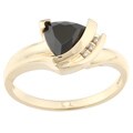 10k Yellow Gold Onyx and Diamond Accent Ring