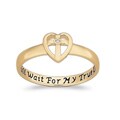 Sterling Silver Diamond Accent Purity Sentiment Ring
