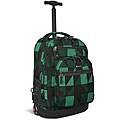 J World Green Block Rolling Backpack with Laptop Sleeve