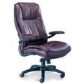 Mayline Burgundy Leather High-Back Swivel/Tilt Executive Office Chair