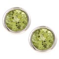 Sterling Silver Round-cut Peridot 7-mm Stud Earrings