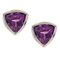 Sterling Silver Trillion-cut Amethyst 6-mm Stud Earrings