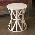 Steel Royalty Antique White Stool (India)