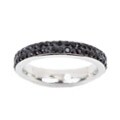 Stainless Steel Black Rhinestone Nebula Band
