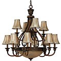 Vintage Collection 15-light Weathered Teak Chandelier