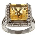 Sterling Silver Citrine and 1/3ct TDW Diamond Ring (J, I2-I3)