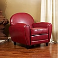 Christopher Knight Home Oversized Ruby Red Leather Club Chair
