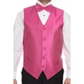 Ferrecci Men's Fuchsia Patterned 4-piece Vest Set