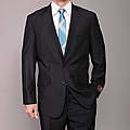 Carlo Lusso Men's Black 2-button Slim-fit Suit