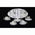 Otis Designs Contemporary Chrome and Glass Dish Flushmount Chandelier