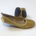 Fit In Clouds Women's Portable Gold Satin Flats
