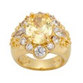 Goldtone White and Yellow Cubic Zirconia Ring