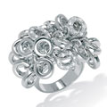 Ultimate CZ Silver Cubic Zirconia Dangling Disks Ring
