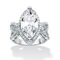 Ultimate CZ Platinum over Sterling Silver Cubic Zirconia Ring Set