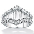 Ultimate CZ Platinum over Silver Cubic Zirconia Ring