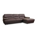 Euclid Brown Leather Modern Sectional Sofa