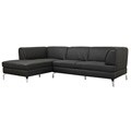 Godfrey Black Leather Modern Sectional Sofa