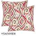 Ikat 18-inch Brown/ White Decorative Pillows (Set of 2)