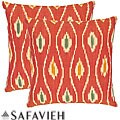 Diamond Ikat 22-inch Red/ Ivory Decorative Pillows (Set of 2)