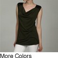 AnnaLee + Hope Women's Sequin Epaulet Cowlneck Top