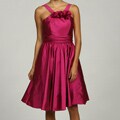 JS Collections Taffeta Rosette Party Evening Dress