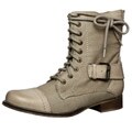 Diba Women's 'Maxed Out' Ivory Canvas Combat Boots FINAL SALE